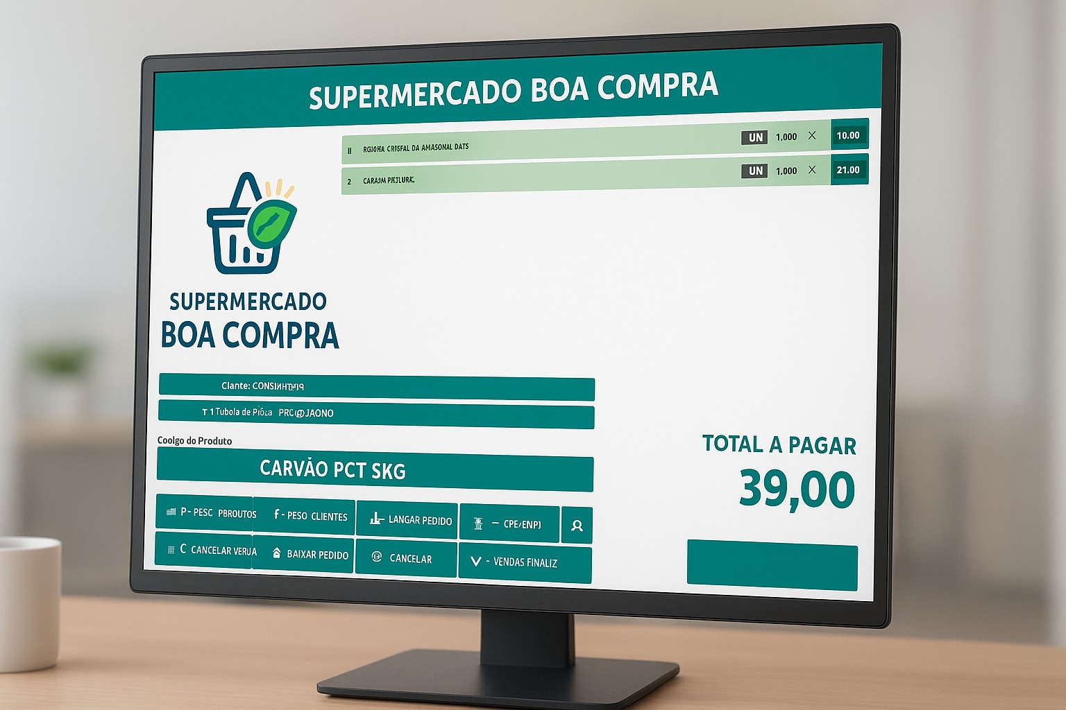 Tela de ponto de venda do Supermercado Boa Compra